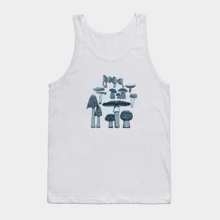 Mushroom Paradise Blue Background Tank Top